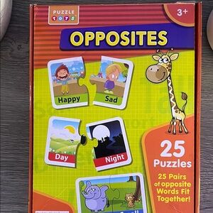 Opposites Puzzle Set - 25 Pairs - Yellow and Multicolor